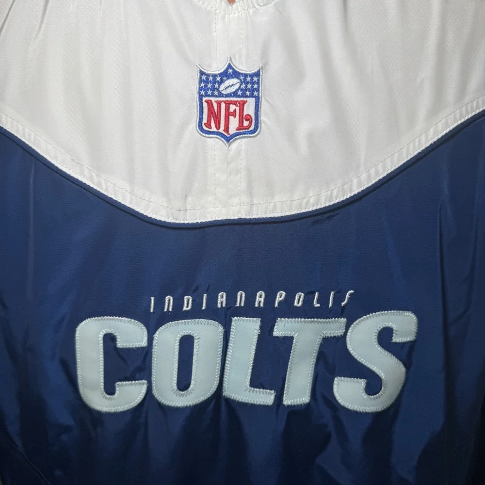 Reebok Indianapolis Colts NFL Windbreaker‎ Pullover Blue White XL